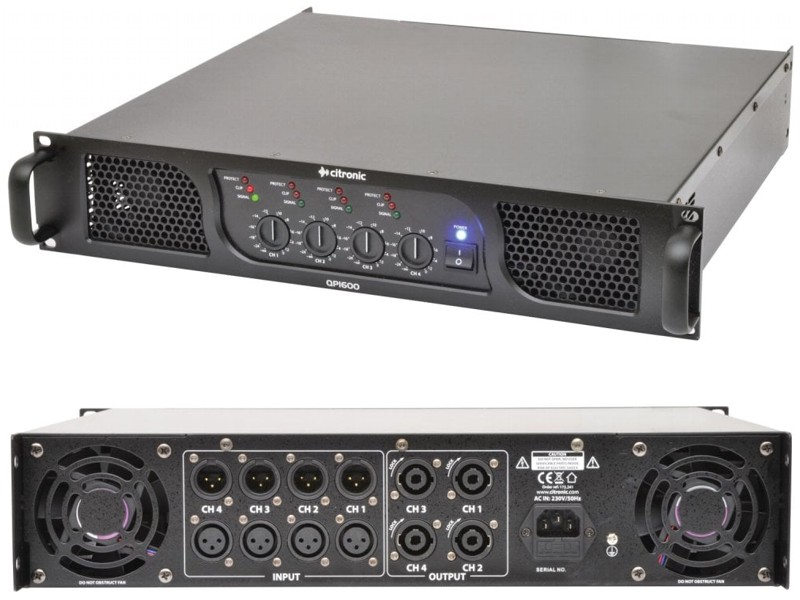 Citronic QP1600, 4 kanálový zosilňovač, 4x400W Citronic QP1600, 4 kanálový zosilňovač, 4x400W